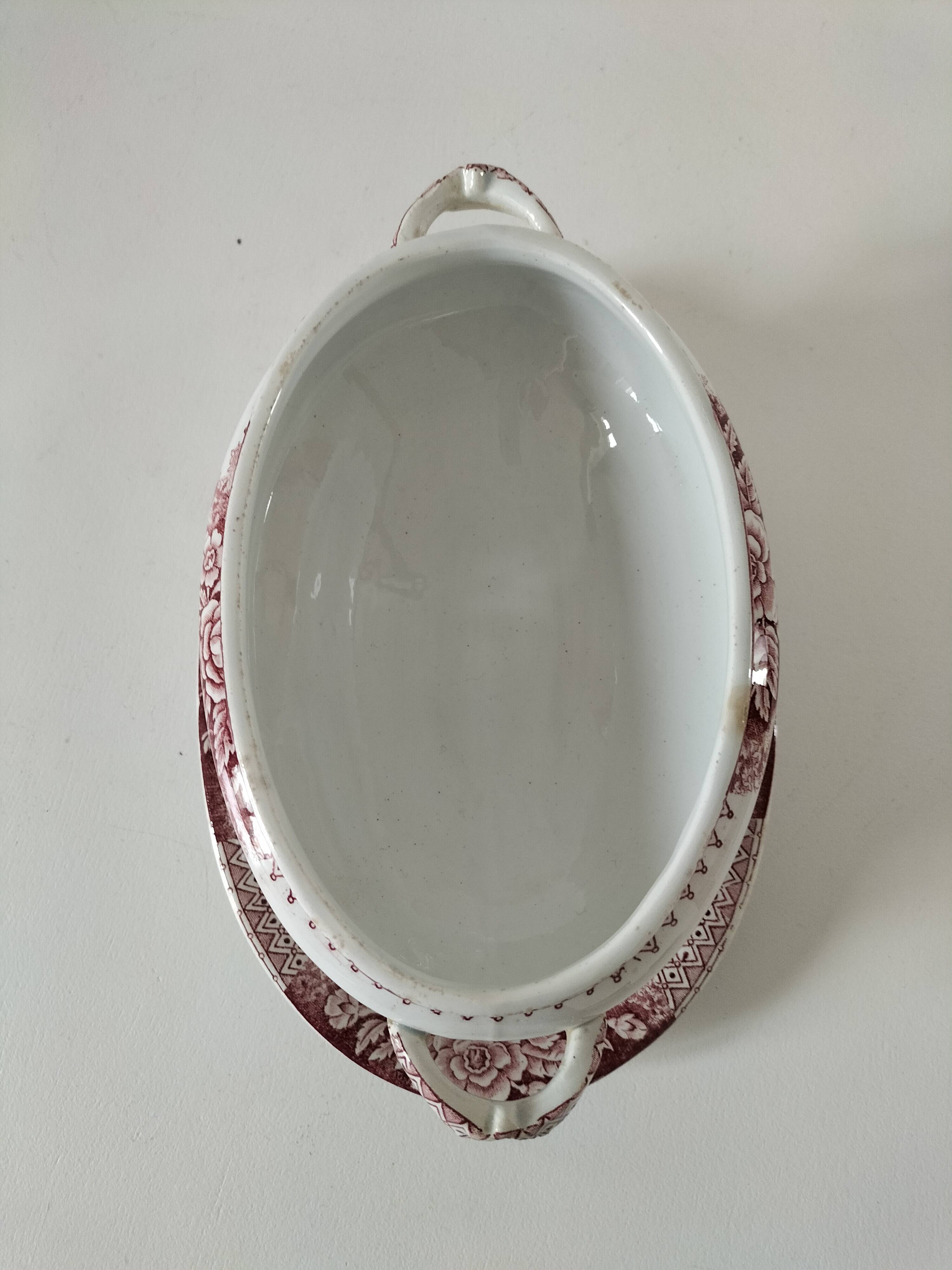 Rare old vegetable dish – Saint-Amand Hamage – English red ironstone