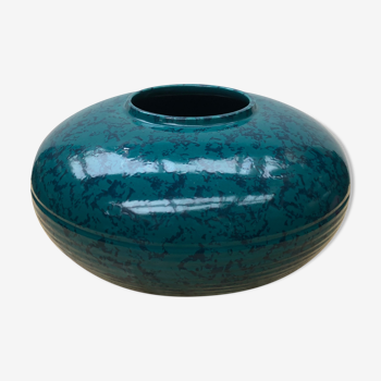 Ancien vase st clément ref 9058 céramique bleu vert made in france vintage
