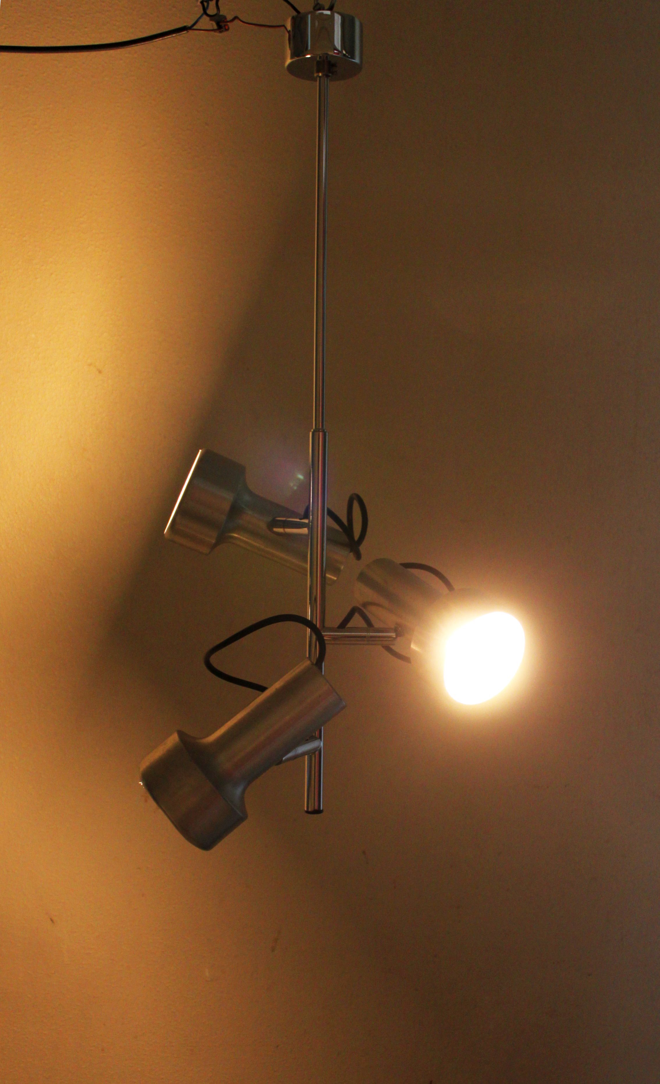 3-spot aluminum ceiling light, 60s