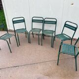 Set of 6 Tolix T1 metal chairs