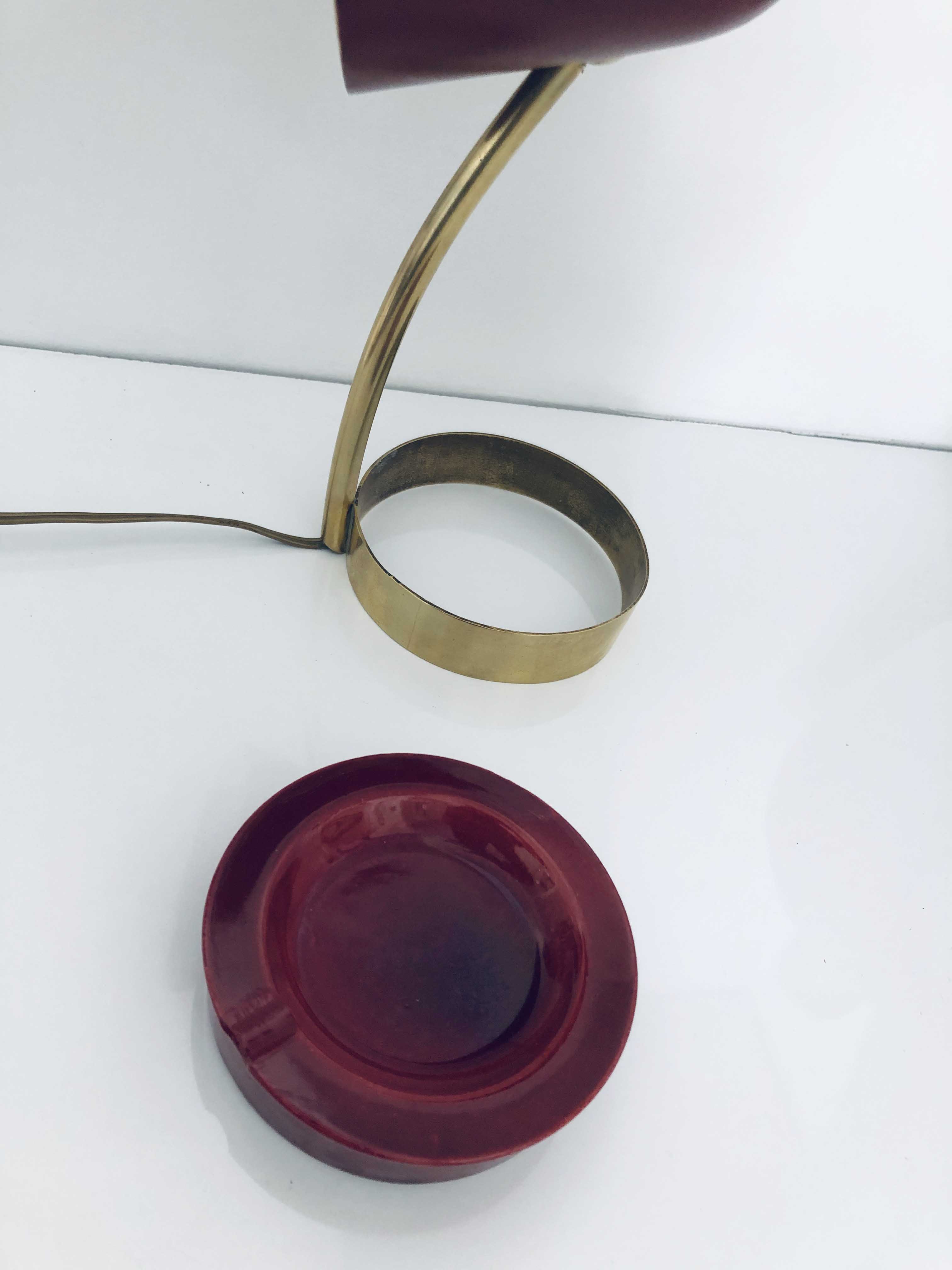 Brass and ceramic bedside lamp 1950