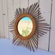Rattan sun mirror, 1960s design, vintage