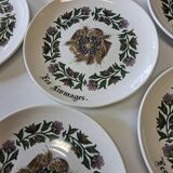6 cheese plates in earthenware from Gien in good condition.