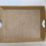 Tray with wooden heart handles