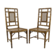 Paire de chaises de salle à manger en faux bambou, années 1970