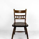 Set of 6 "Windsor" / Western / Cowboy chairs in beech, Circa 1970