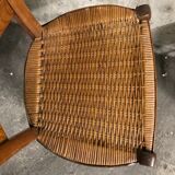 4 old straw chairs / rope