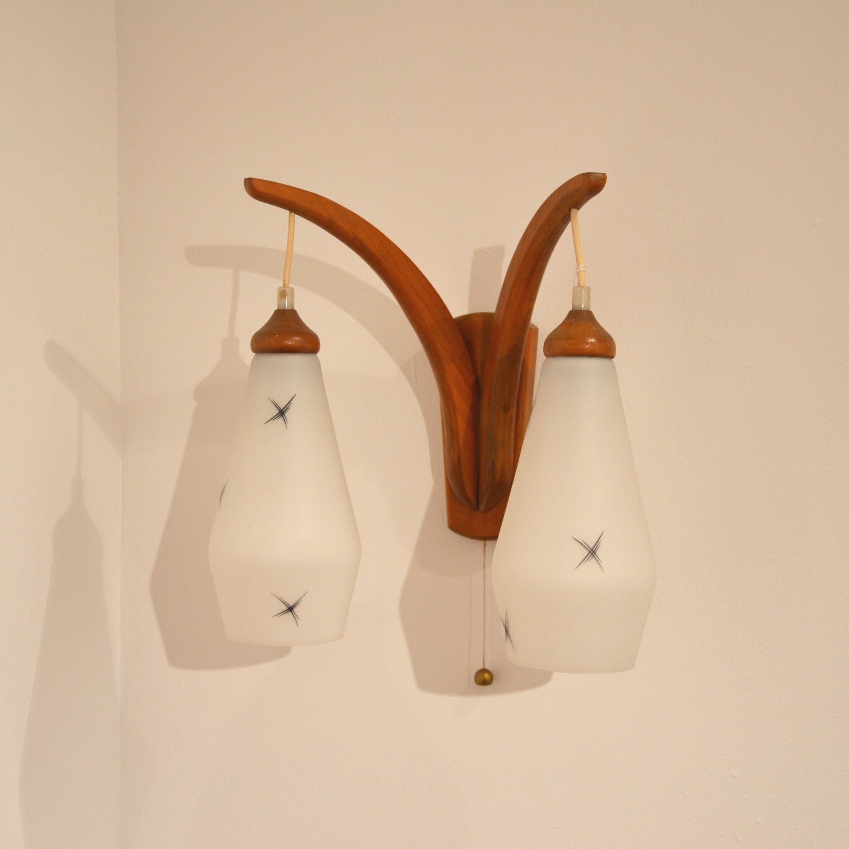 Danish teak wall lamp