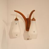 Danish teak wall lamp