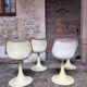 Tulip leg armchairs