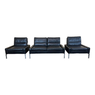 60s 70s sofa and 2 armchairs by Hans Peter Piehl for Wilkhahn leather sofa design