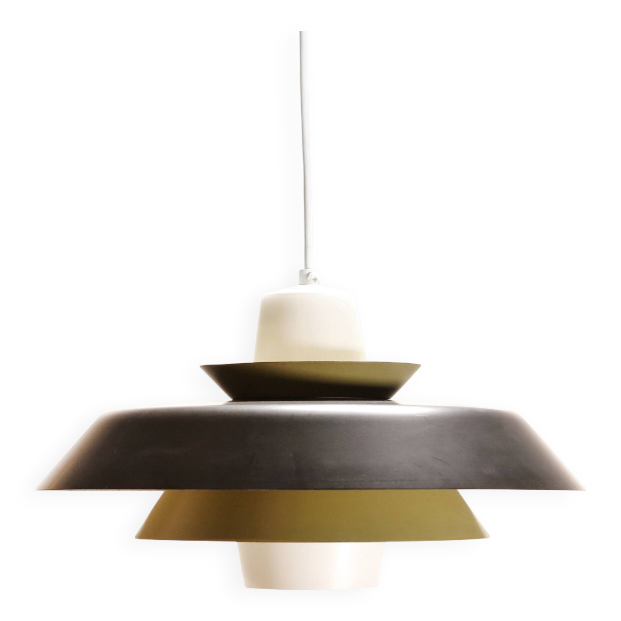 Vintage glass pendant lamp by Voss Belysning