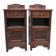 Pair of Art Nouveau bedside tables in solid oak, late 19th century.