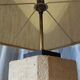 Stone, black marble and mottled silk table lamp
