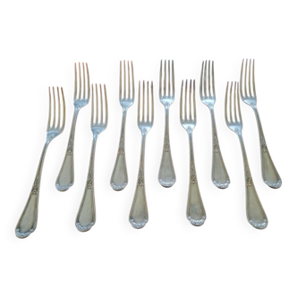 Christofle, Paris - Set of 10 Empire model dessert forks