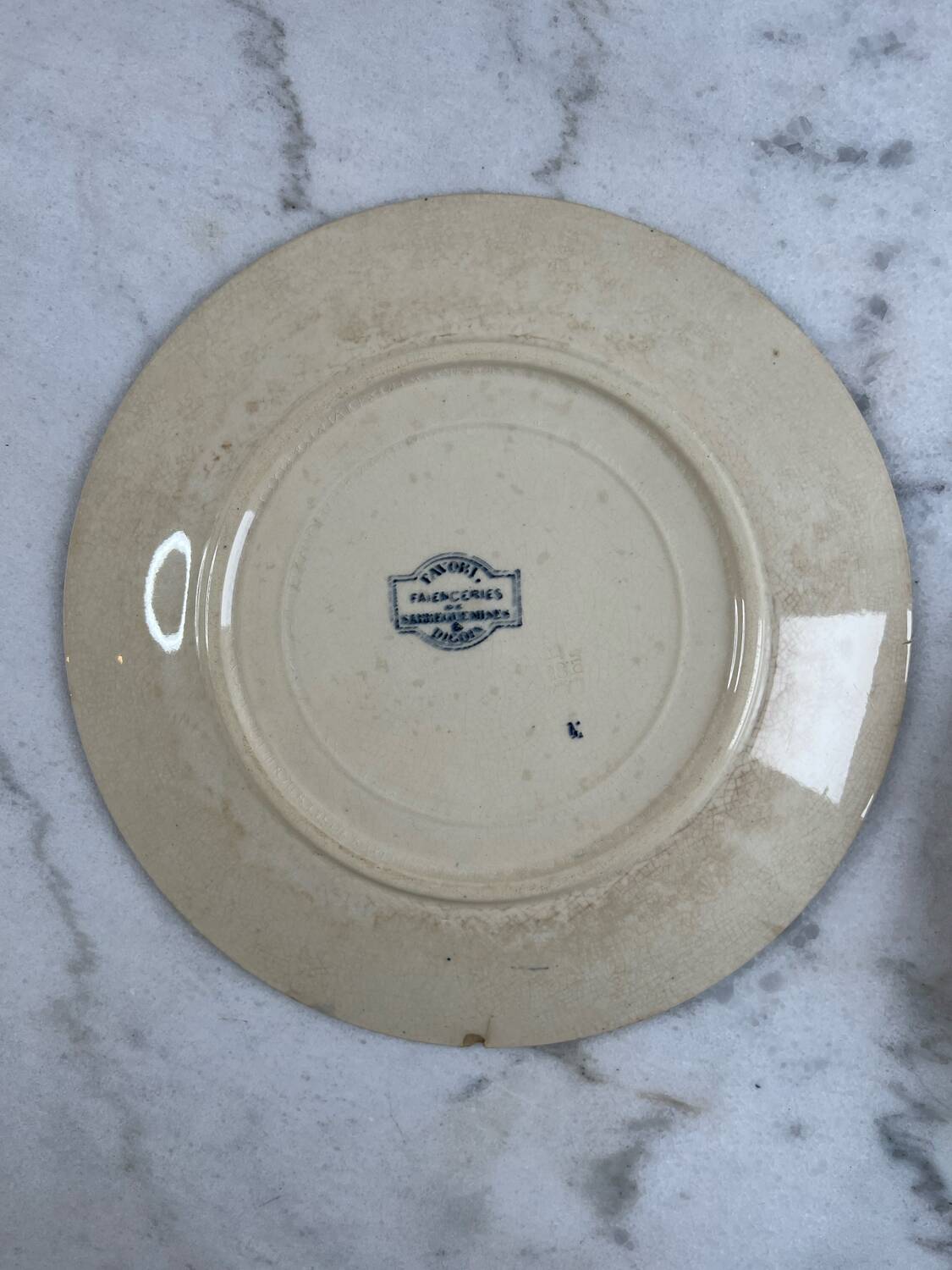 Set of two ironstone plates Sarreguemines Digoin favourite