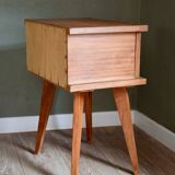 Scandinavian bedside table with compass legs