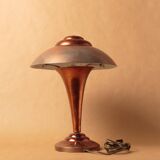 Desk lamp mushroom copper metal art deco 1930 1940