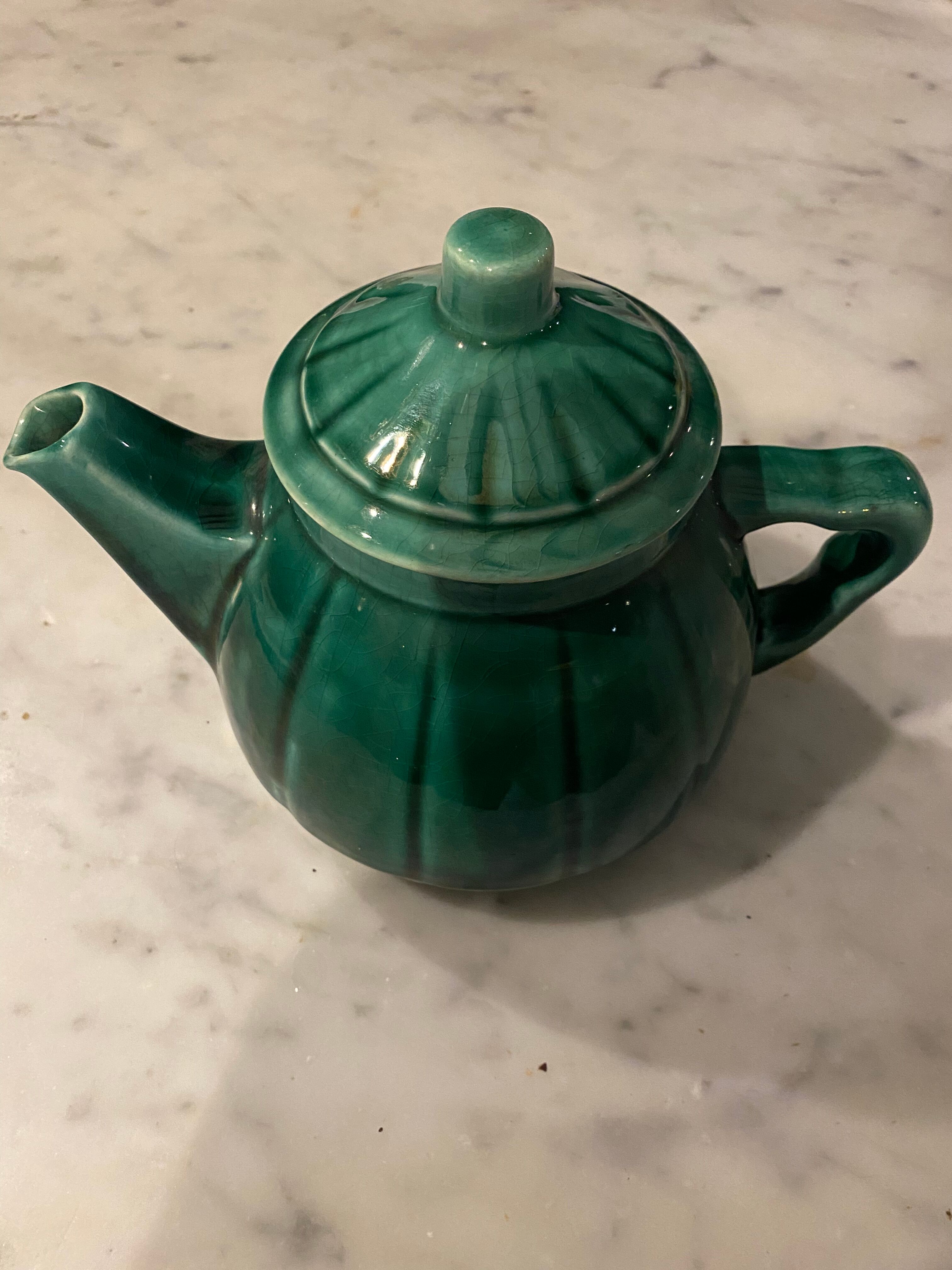 Vintage green teapot