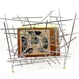 Vintage Fratelli Campana for Alessi magazine rack, Italian design