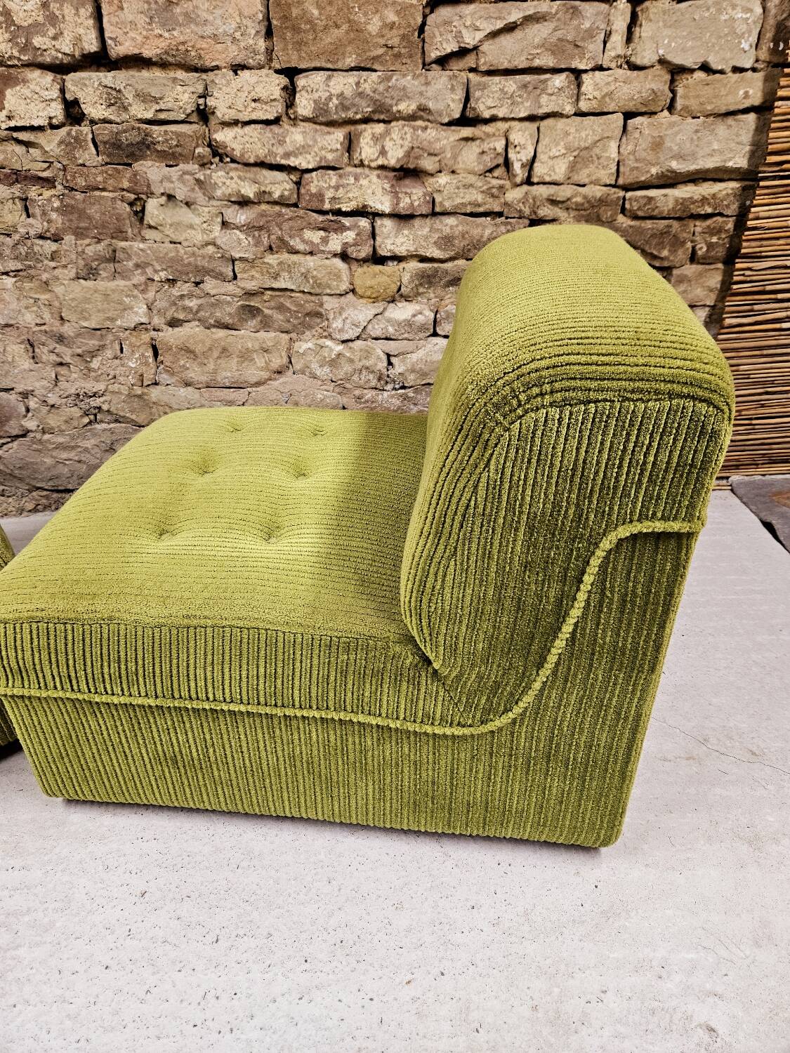 Pair of ribbed armchairs 1970