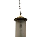 Vintage Glass Light Pendant in Bronze, 1960s