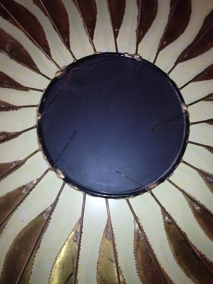 Mirror flower in brass 1970 62cm