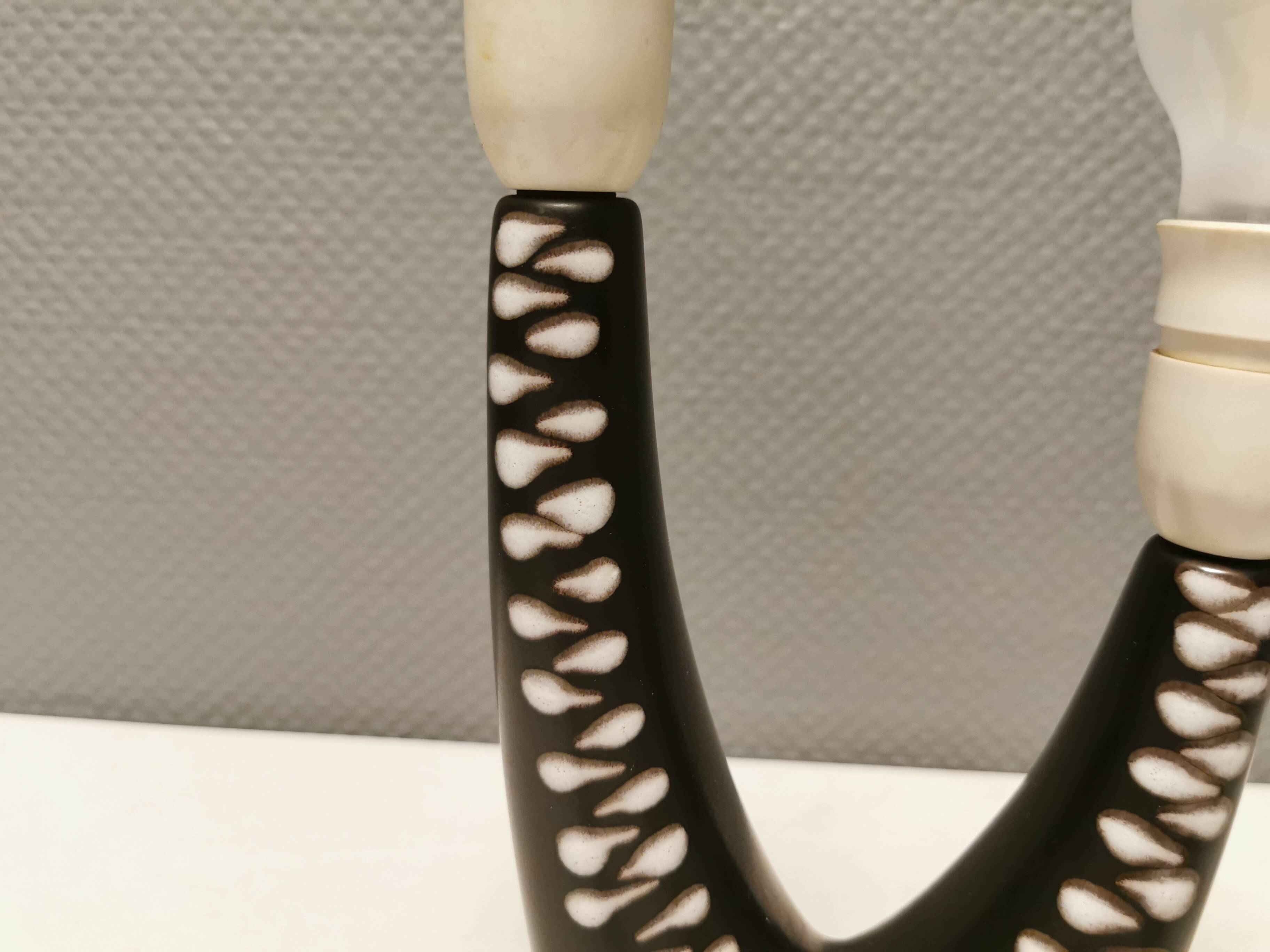 Table lamp with two light sources in the Burgundia series No. 977 for Søholm Ceramics Denmark