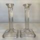 Pair of geometric art deco candlesticks