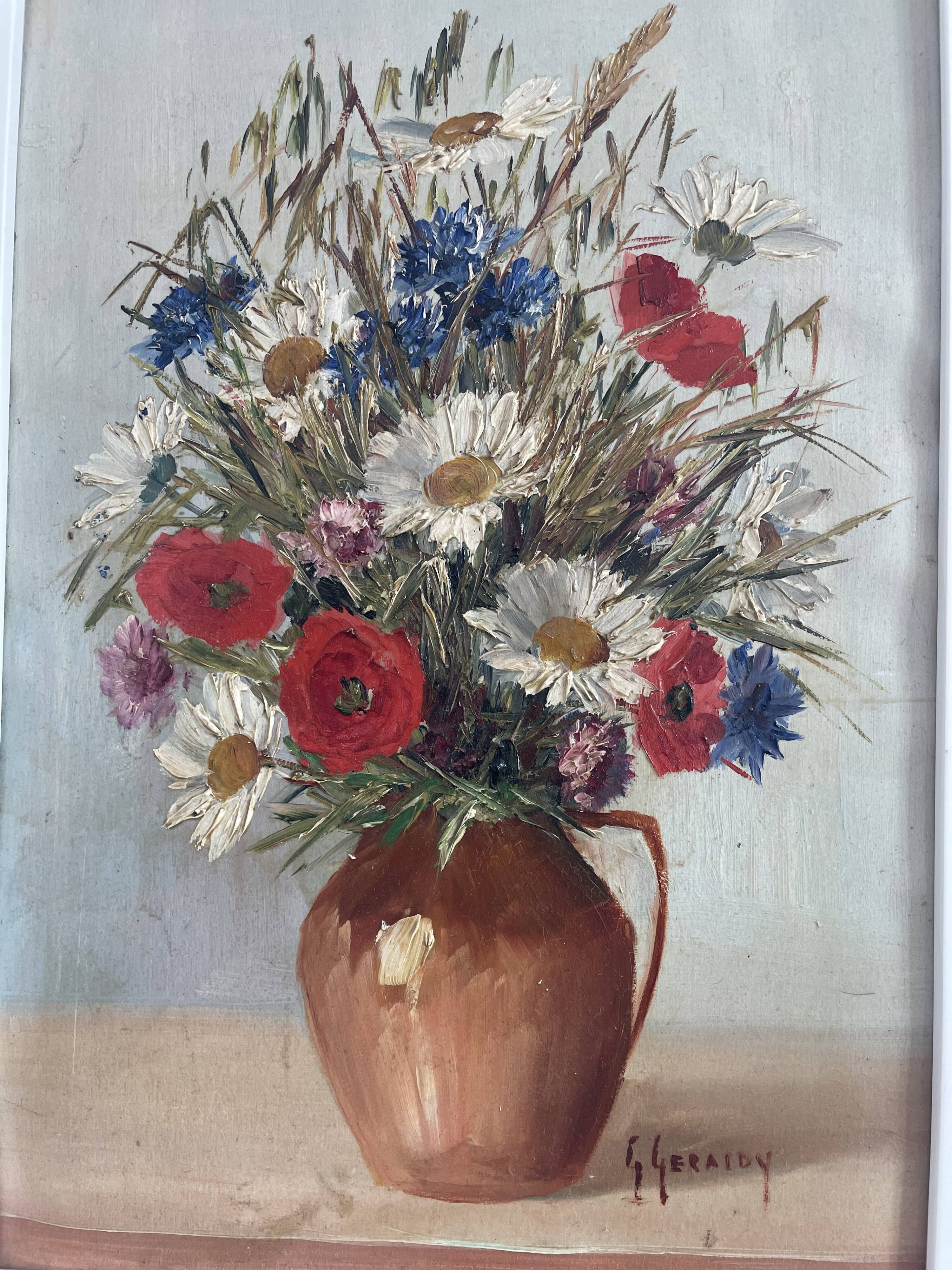 Oil painting - Still life with bouquet - signed