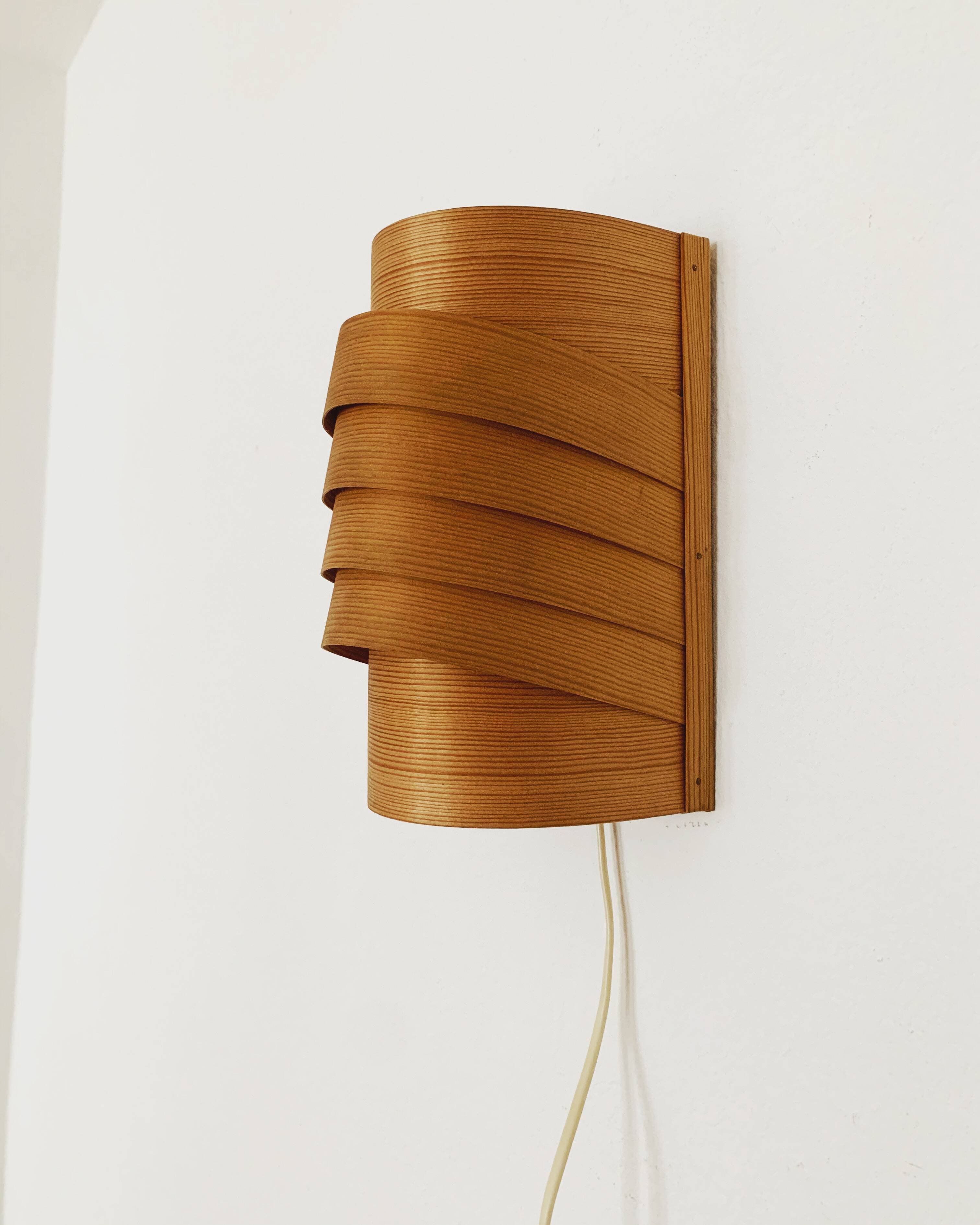 Swedish Wooden Wall Lamp by Hans Agne Jakobsson for Ellysett Markaryd