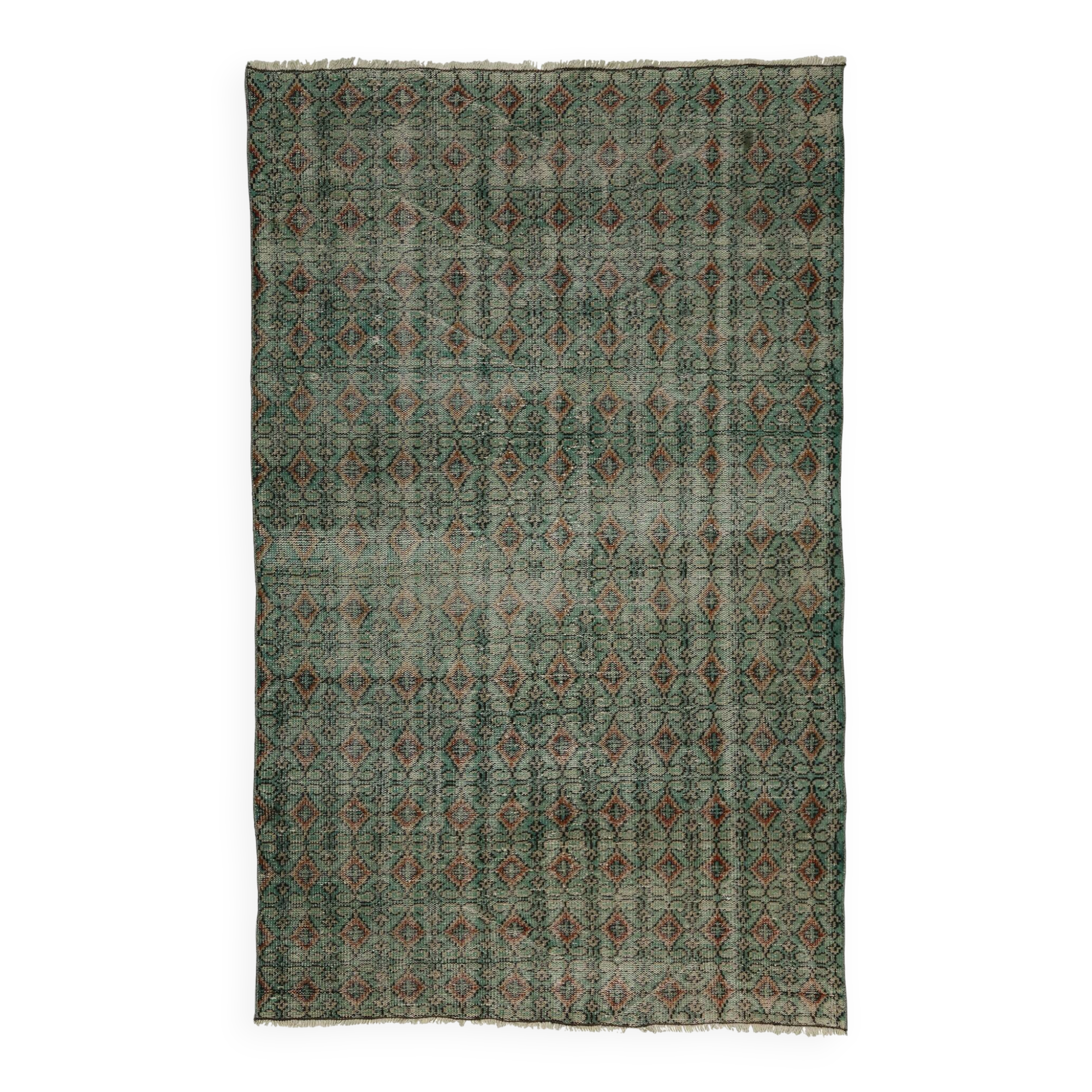 One-of-a-kind turkish handwoven vintage rug - rustic vintage charm 253x 160 cm