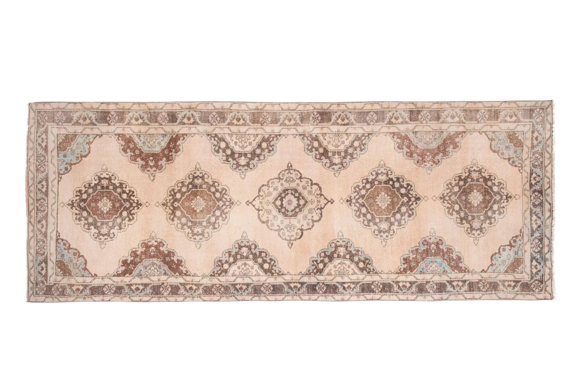 Vintage Turkish hallway rug 137x364 cm