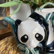 Théière panda et anse bambou en céramique