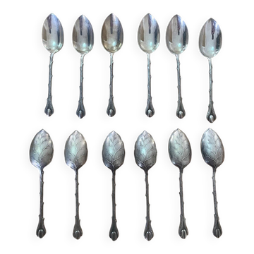 12 silver-plated mocha spoons