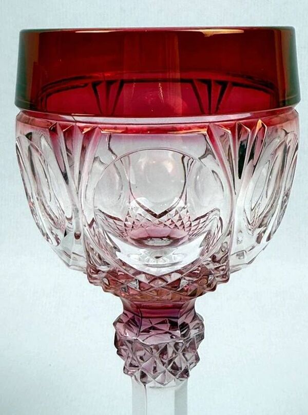 Suite de 2 verres à vin du Rhin en cristal Nachtmann Amaris bicolores neufs