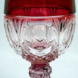 Set of 2 new two-tone Nachtmann Amaris crystal Rhine wine glasses