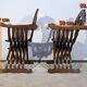 Pair of Savonarola Syrian Walnut Armchairs – Late 19th Century