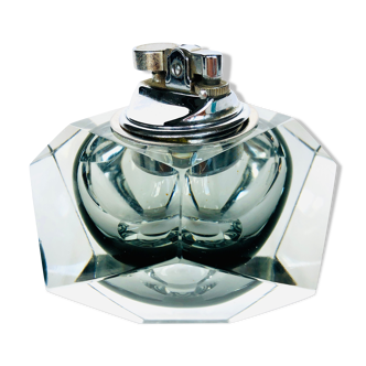 Grey table lighter made of Murano Sommerso glass by Flavio Poli,1960s