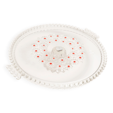 Plateau transparent vintage avec fleurs, Italie, années 1960