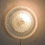 Mid Century Modern Germany Cut Glass Flush Mount or Sconce 60s