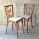 Paire de chaises vintage Baumann en skaï beige 1960