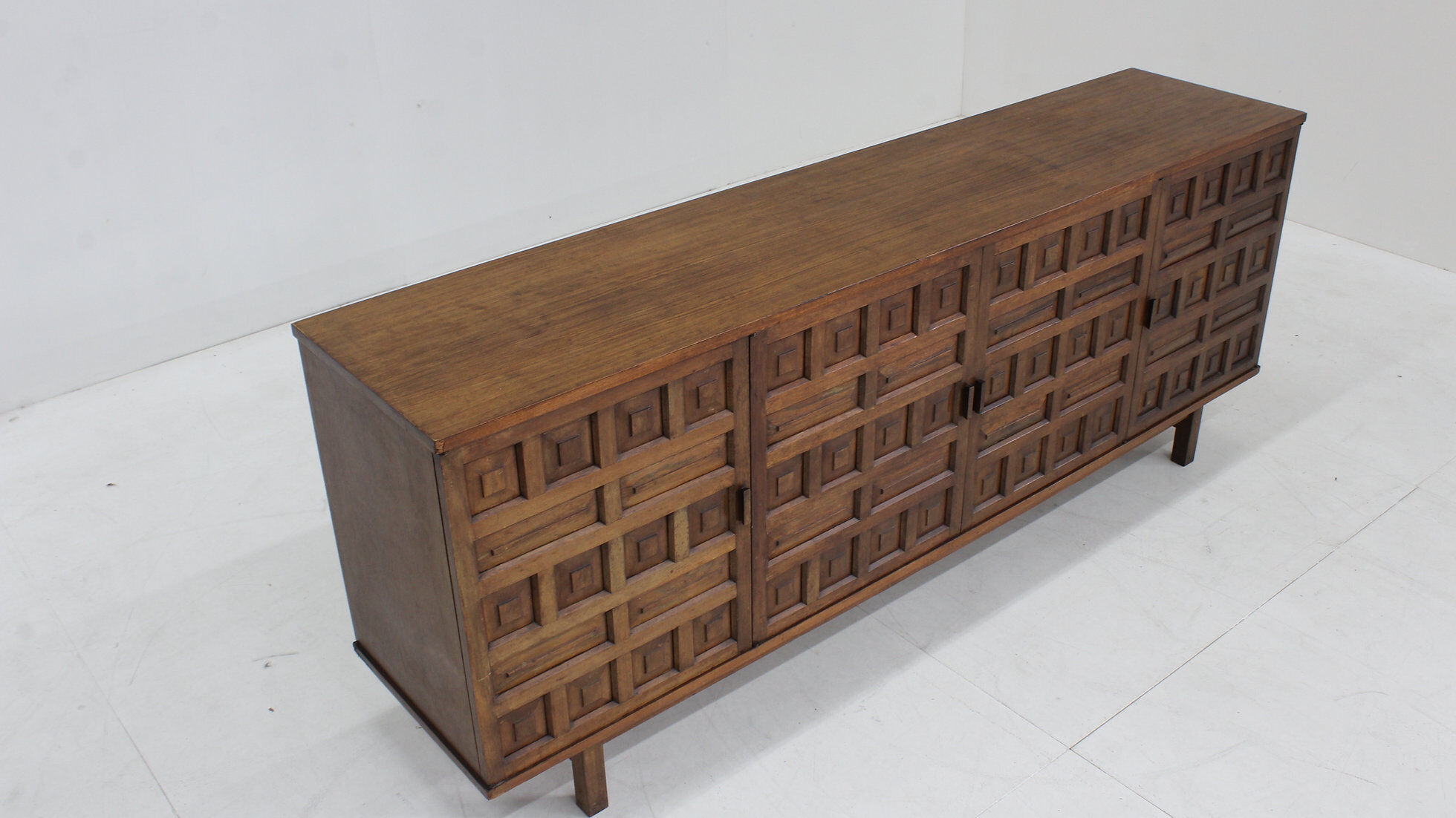 Vintage Spanish brutalist sideboard credenza 1970s
