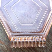 Art deco pink molded glass tray or dish