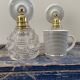 Pair of new electrified chiseled glass sconces