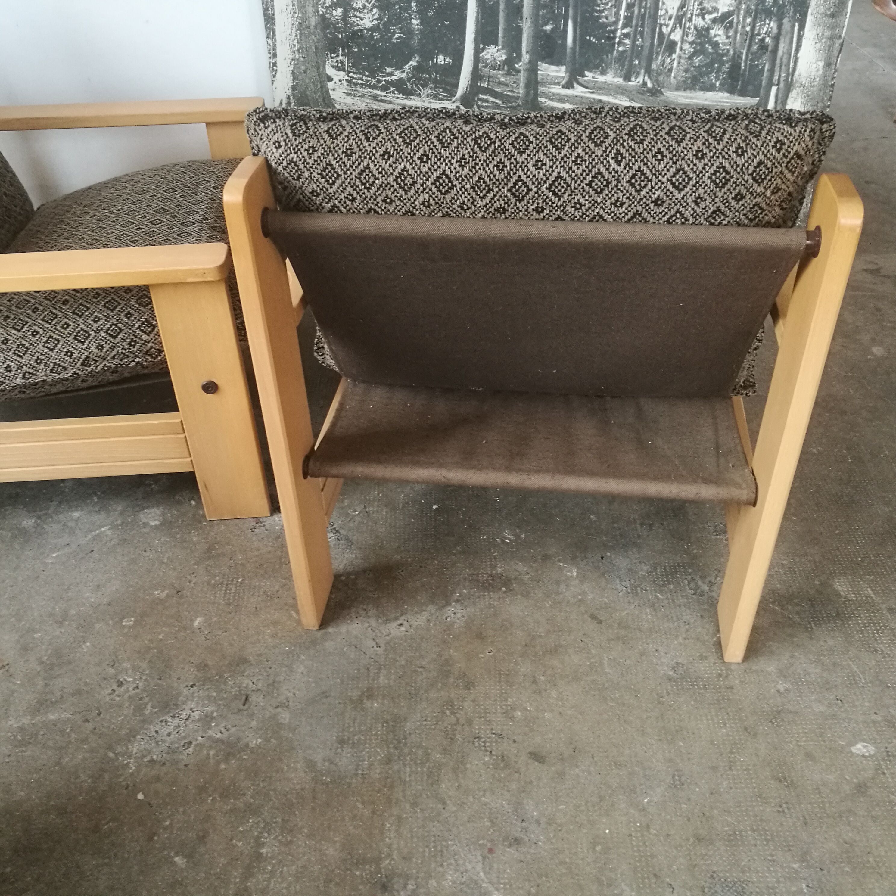 Paire de fauteuils vintage en bois