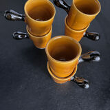 Set of 6 stoneware coffee cups