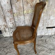 Chaise ancienne style louis xv merisier + assise cannée vintage