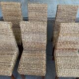 6 abaca banana rattan chairs