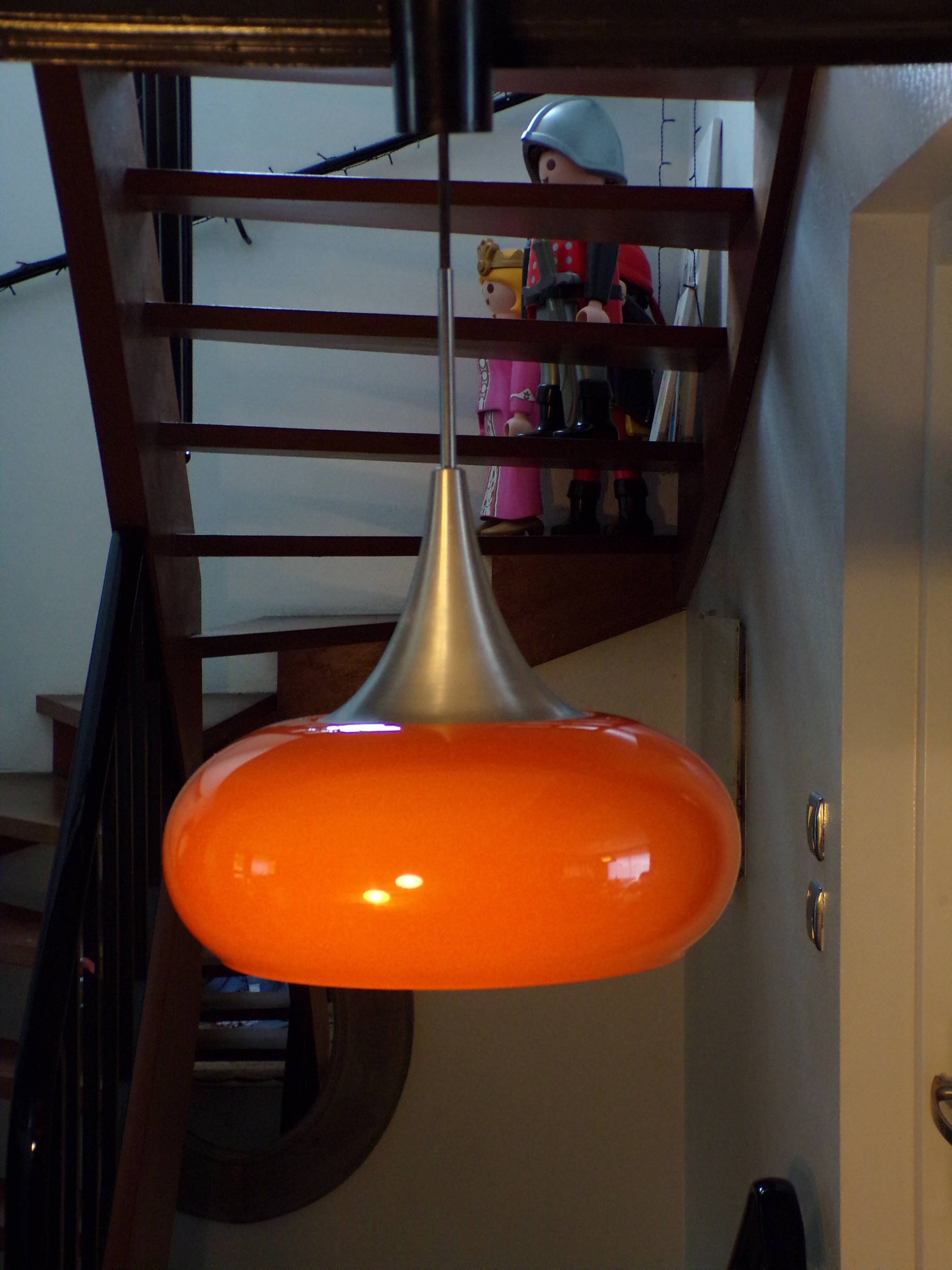 Doria 1970 opaline orange pendant light